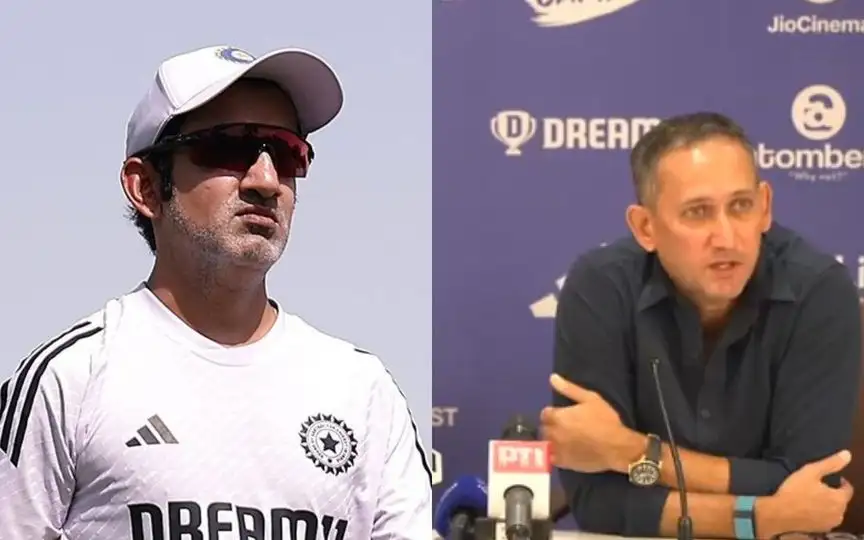 Gautam Gambhir and Ajit Agarkar [Source: @mufaddal_vohra, @rushiii_12/x.com]