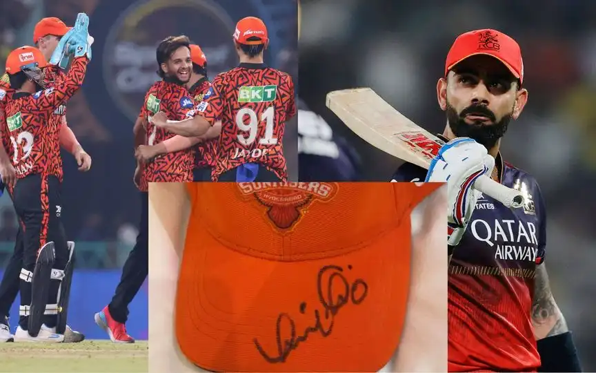 Respect! Virat Kohli Signs Cap For Promising SRH Spinner Harsh Dubey