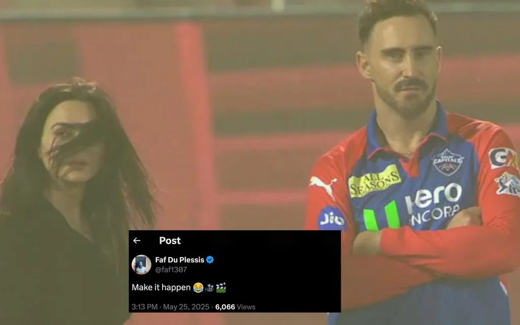 Faf du Plessis and Preity Zinta [Source: @faf1307/X.com]