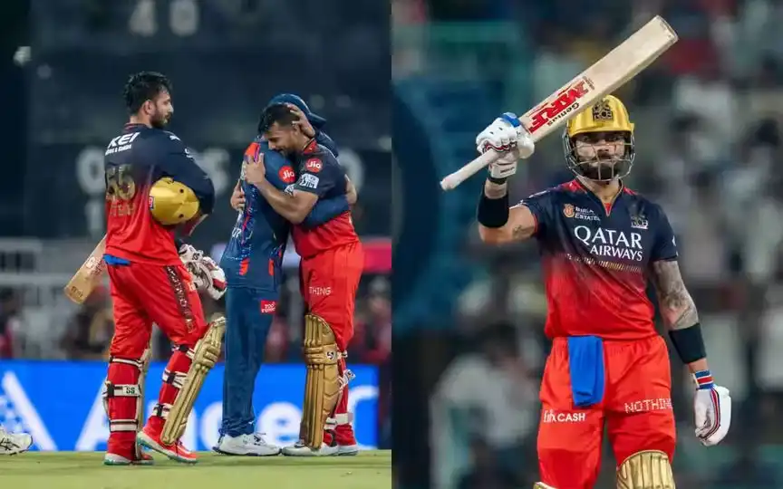 RCB players Jitesh Sharma, Mayank Agarwal and Virat Kohli [Source: IPLT20.COM]