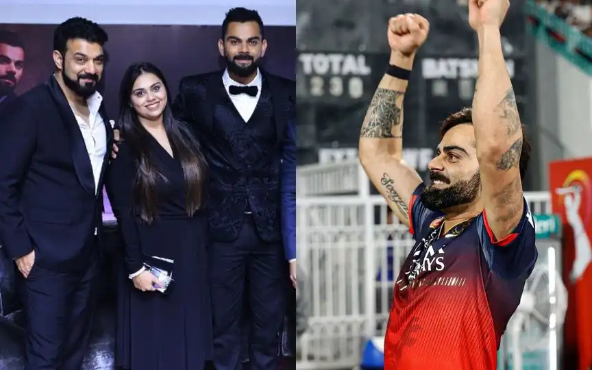 Virat Kohli's sister's reaction to RCB's Qualifier 1 win [Source: @bhawnadhingra2, @RcbianOfficial/X.com]