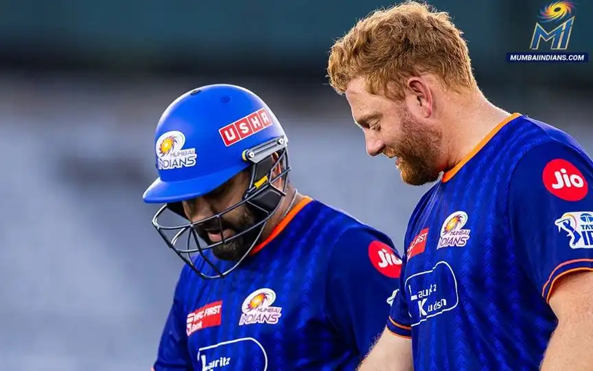 Rohit Sharma sings song for new MI teammate Jonny Bairstow [Source: @mipaltan/X.com]