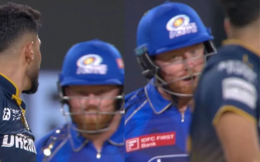 Mohammed Siraj and Jonny Bairstow in Eliminator (Source: @OneCricketApp)