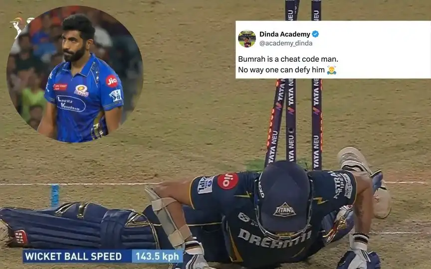 Jasprit Bumrah dismisses Sundar [Source: @mahixcavi7, @academy_dinda/X.com]