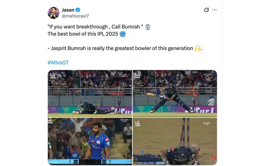 Fan tweet on Bumrah [Source: @mahixcavi7/X.com]