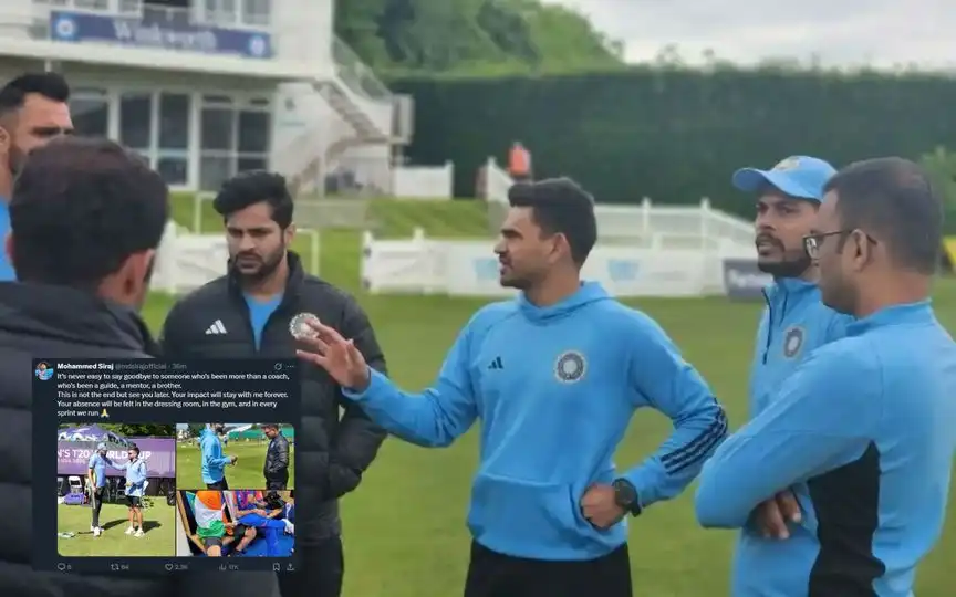 Mohammed Siraj Bids emotional farewell to Soham Desai (Source:@Uniteddevil8,x.com)