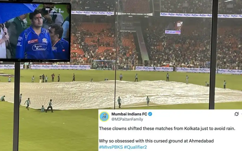 Fans slam BCCI after IPL playoff gets delayed [Source: @shadab_srk, @MIPaltanFamily/X.com]