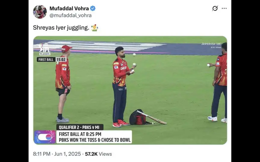 Shreyas Iyer practicing for Punjab Kings (Source: @mufaddal_vohra/X.com)