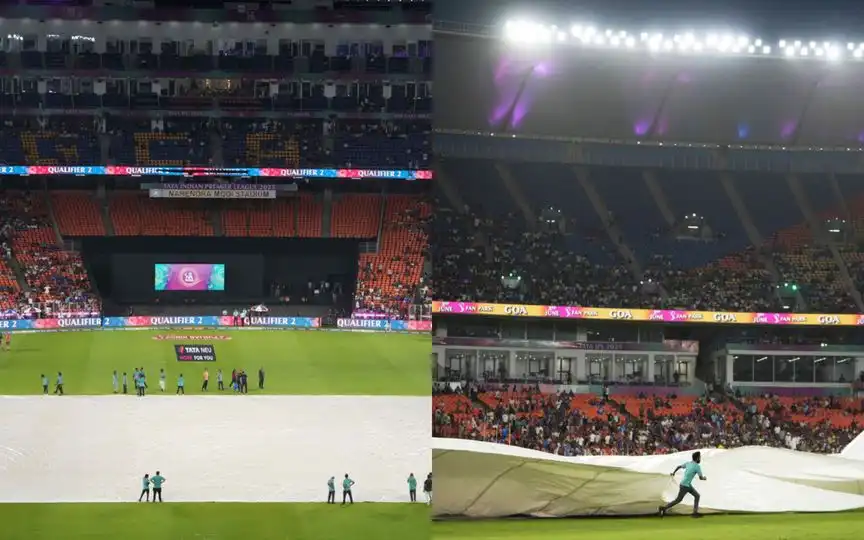Narendra Modi Stadium during rain [Source: AP Photos]