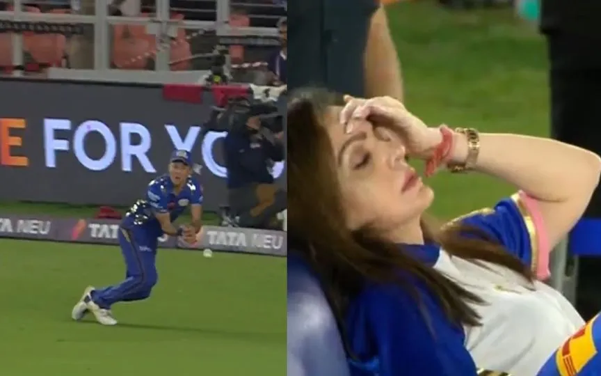 Nita Ambani shell shocked [Source: @Vipul_Espeaks/x.com]
