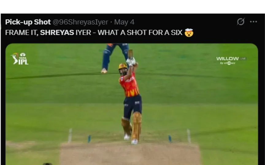 Shreyas Iyer hits Six [Source: @96ShreyasIyer/X]