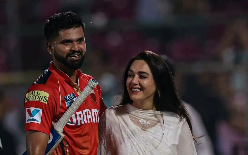 Shreyas Iyer and Preity Zinta [Source: @_PatilVishwajit/x.com]