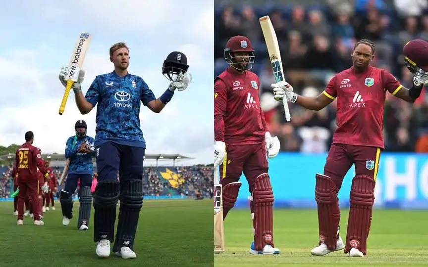 Joe Root and Keacy Carty (Source: @englandcricket/X.com)