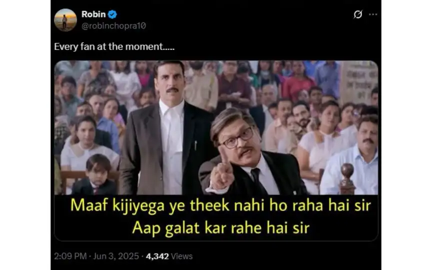 Fan tweet [Source: @robinchopra10/x.com]