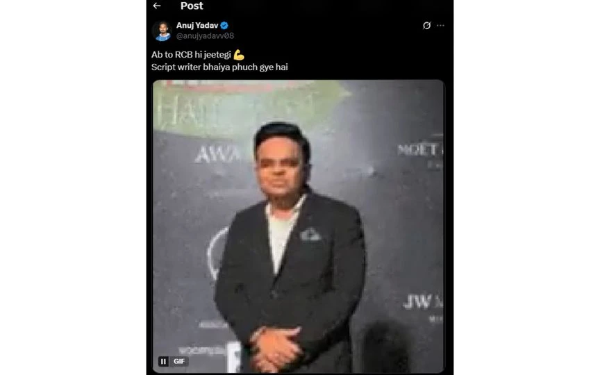 Fan tweet [Source: @anujyadavv08/x.com]