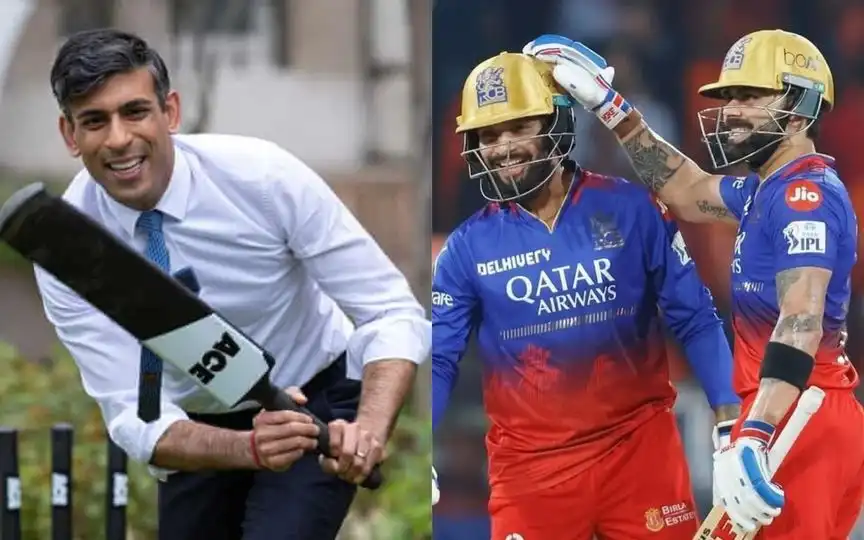 Rishi Sunak and RCB's Virat Kohli [Source: @mufaddal_vohra/x]