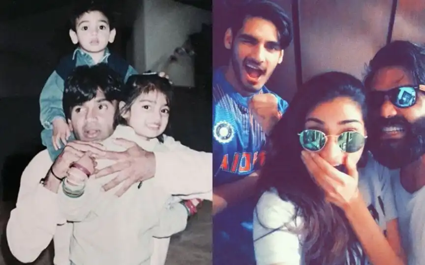 Athiya Shetty with father and brother (X.com/@AhanShettyLover)