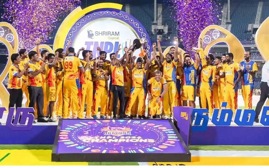 Dindigul Dragons Lifted The TNPL 2024 Trophy (Source: @TNPremierLeague/x.com)

