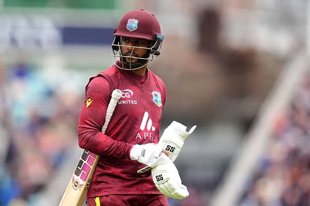 Shai Hope dismissed for golden duck in 3rd ODI. [Source _Real_KK/x.com]