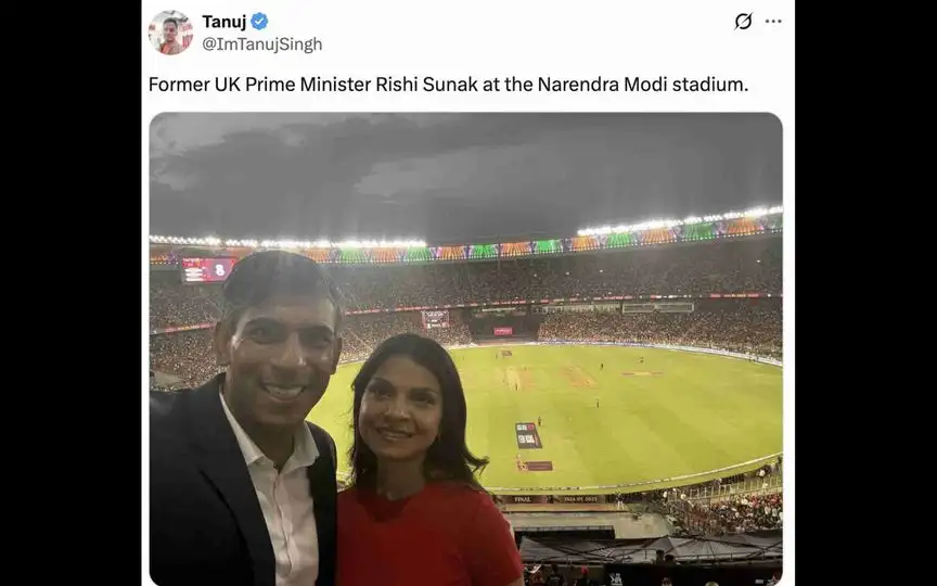 Rishi Sunak with his wife (Source: @ImTanujSingh/X.com)