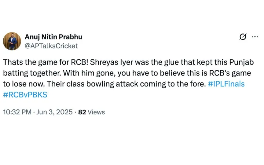 Fan tweet [Source: @APTalksCricket/X.com]