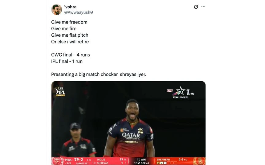 Fan tweet [Source: @Awwaayush0/X.com]