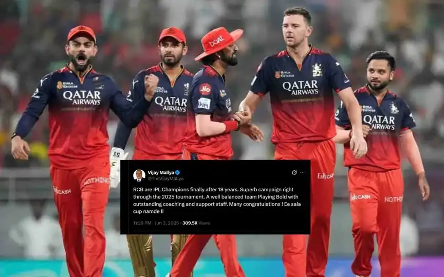 Vijay Mallya Congratulates RCB (Source: @camohitsardana/x.com, @TheVijayMallya/x.com)