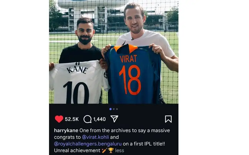 Harry Kane's post for Virat Kohli [Source: @mufaddal_vohra/X.com]