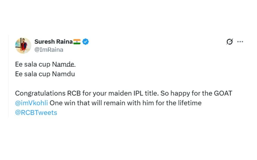 Suresh Raina's Post [Source: Screengrab]