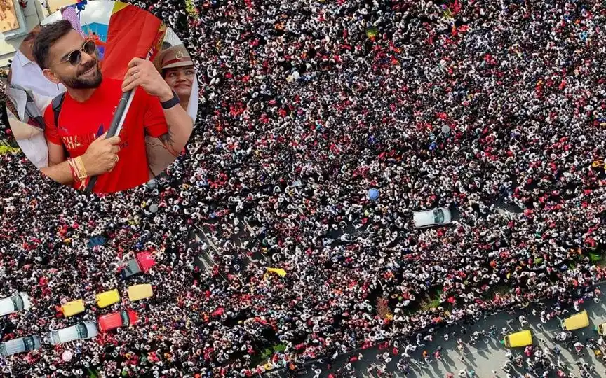 RCB fans hit streets to celebrate IPL 2025 final [Source: @mufaddal_vohra, @mohitlaws/X.com]