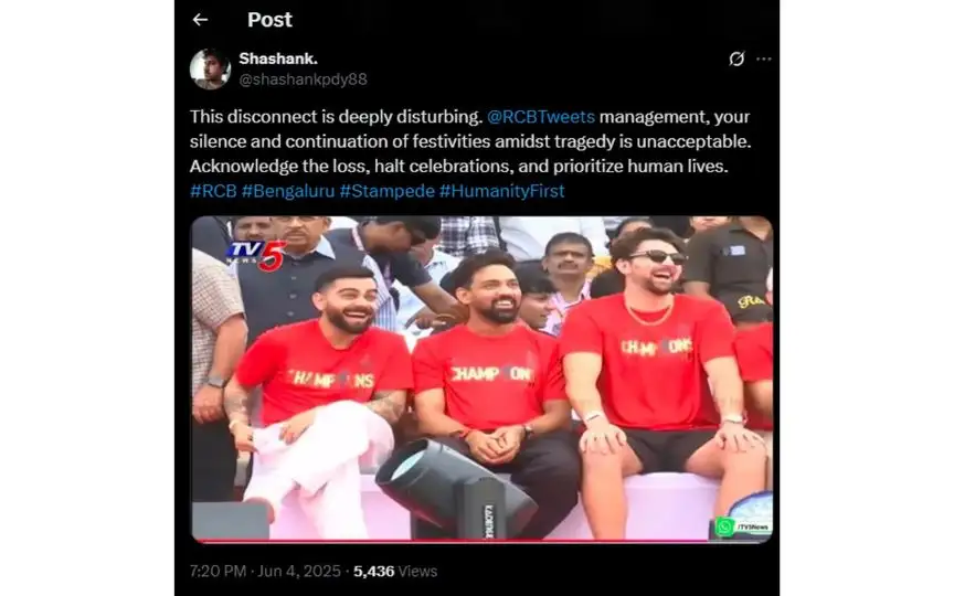 Fan tweet [Source: @shashankpdy88/x.com]