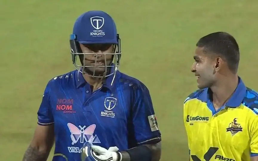 Suryakumar Yadav during Mumbai T20 League 2025 [Source: @CricCrazyJohns/x]
