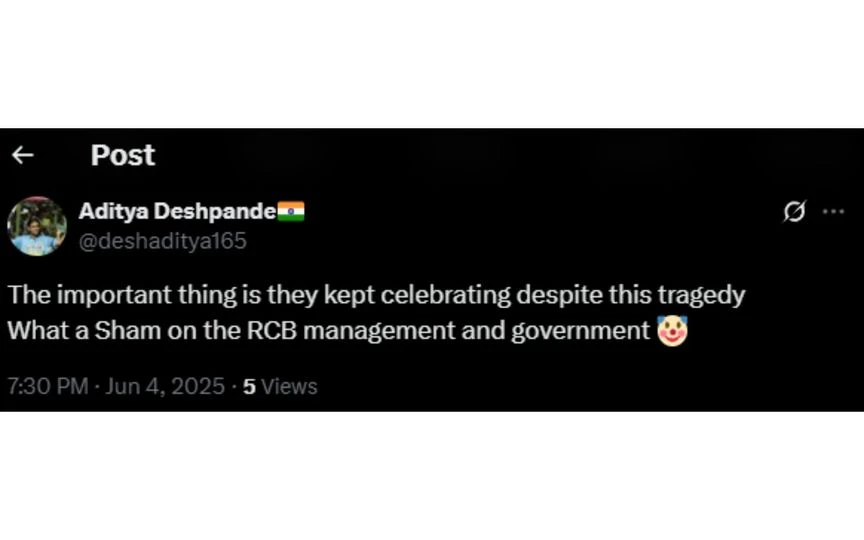 Fan tweet [Source: @deshaditya165/x.com]