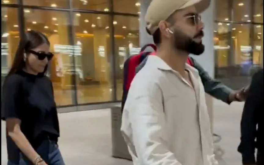 Virat, Anushka back in Mumbai [Source: @wrognxvirat/x.com]
