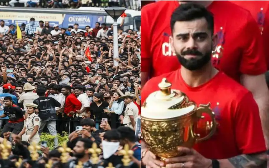 Gambhir on RCB parade [Source: @Devx_07/x.com]
