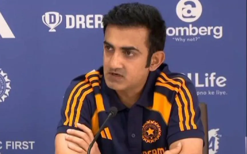 Gautam Gambhir before flying to England. [Source - mufaddalvohra/x.com]