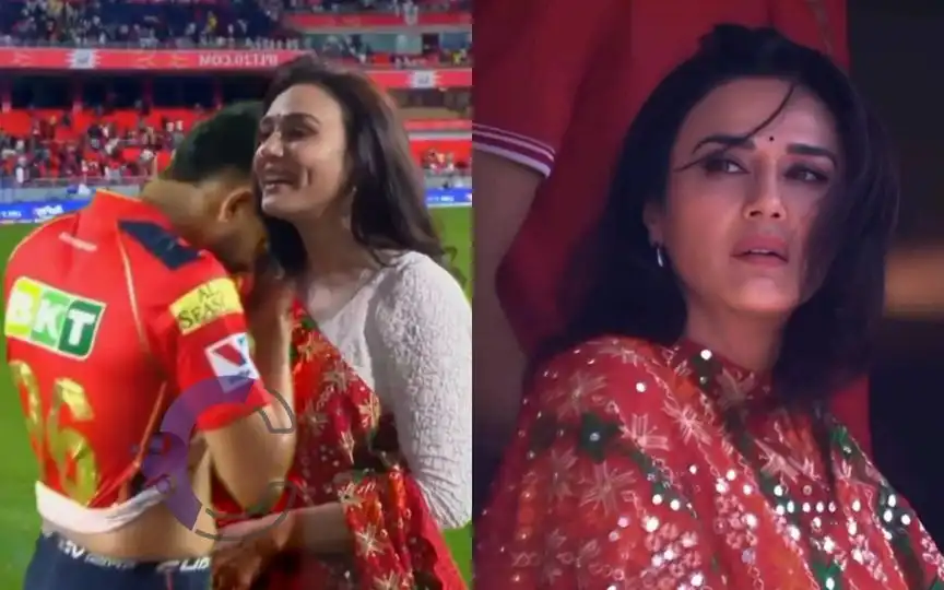 Preity Zinta during IPL 2025 [Source: @reenu26451/x.com]