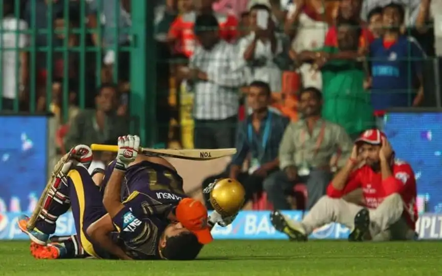 Piyush Chawla and Robin Uthappa after IPL 2014 Glory. [Source - Abhinavat_07/x.com]