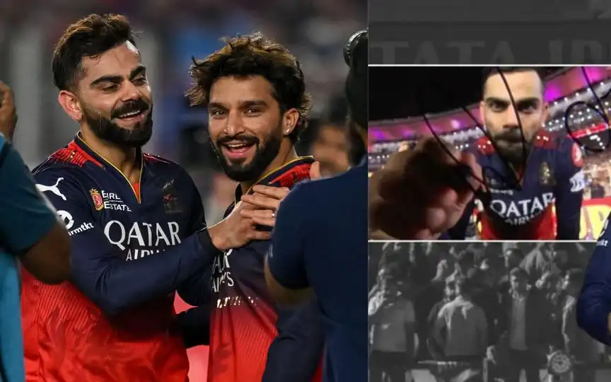 Virat Kohli and Rajat Patidar after RCB's victory (Source:@CricComradeRaja,x.com)
