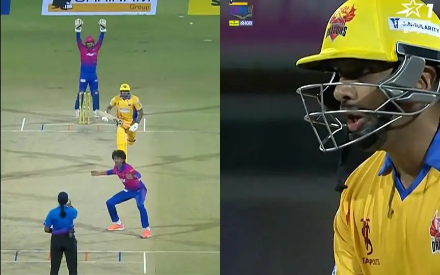 R Ashwin's shocking reaction to the LBW decision [Source: @StarSportsTamil/X]