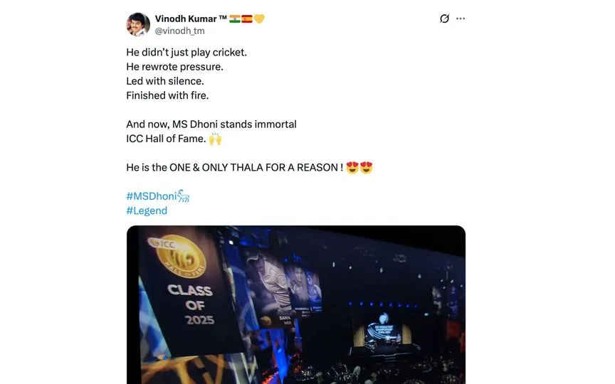 Fan tweet [Source: @vinodh_tm/X.com]