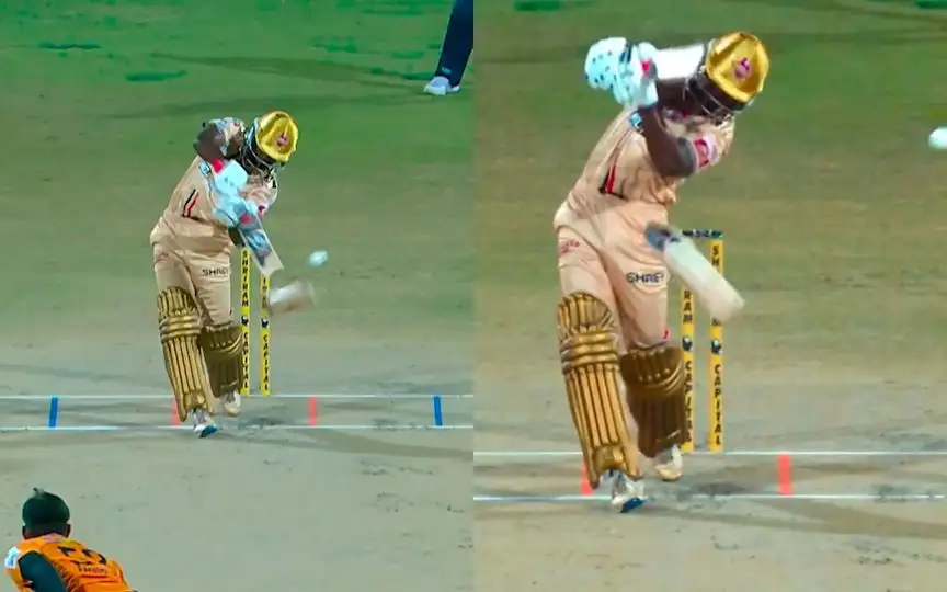 K Aashiq’s Bat Breaks Mid-Shot in CSG vs NRK Clash [Source: @TNPremierLeague/X.com]