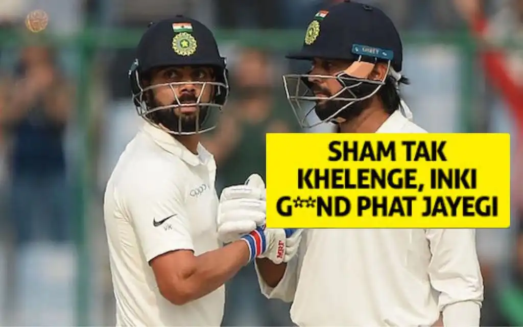 Virat Kohli and Murali Vijay [Source: @silly_af_, @AwaaraHoon/x]