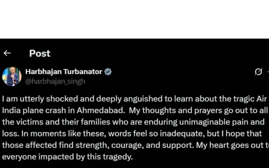 Harbhajan Singh's Reaction (Source: @harbhajan_singh/x.com)