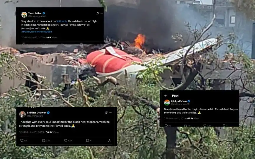 Cricket Fraternity Mourns After The Tragic Plane Crash (Source: @Harish_NS149/x.com)