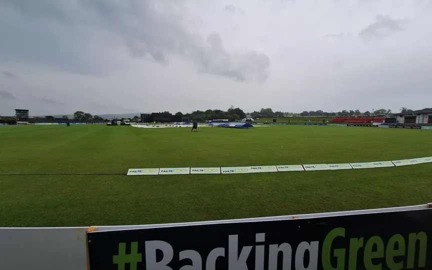 Bready Cricket Club Ground rain [Source: @cricketireland/x.com]
