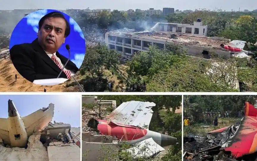 Mukesh Ambani reacts to Ahmedabad plane crash [Source: @Bloomberg, @jayasarcasm4/X.com]