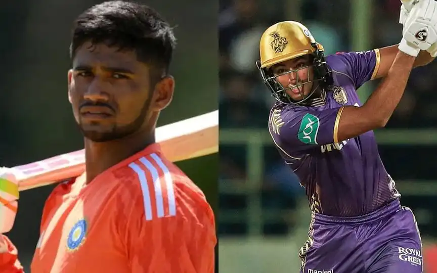 Musheer Khan and Angkrish Raghuvanshi [Source: @KKRiders/X]