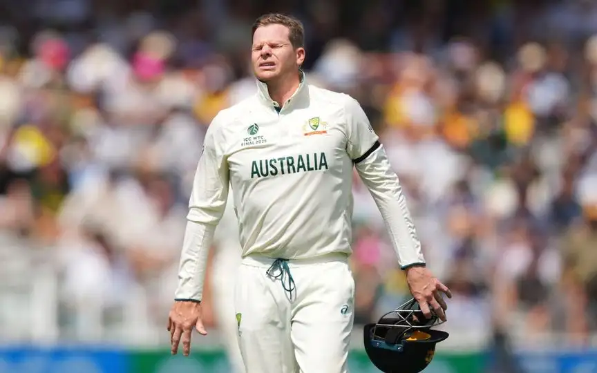 Steve Smith after injury in the WTC final (Source: AP Photos)