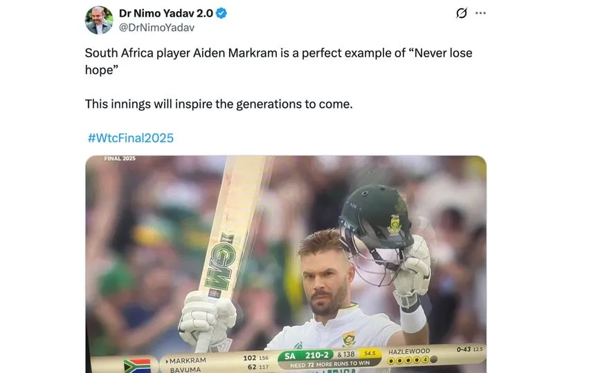 Fan tweet [Source: @DrNimoYadav/X.com]